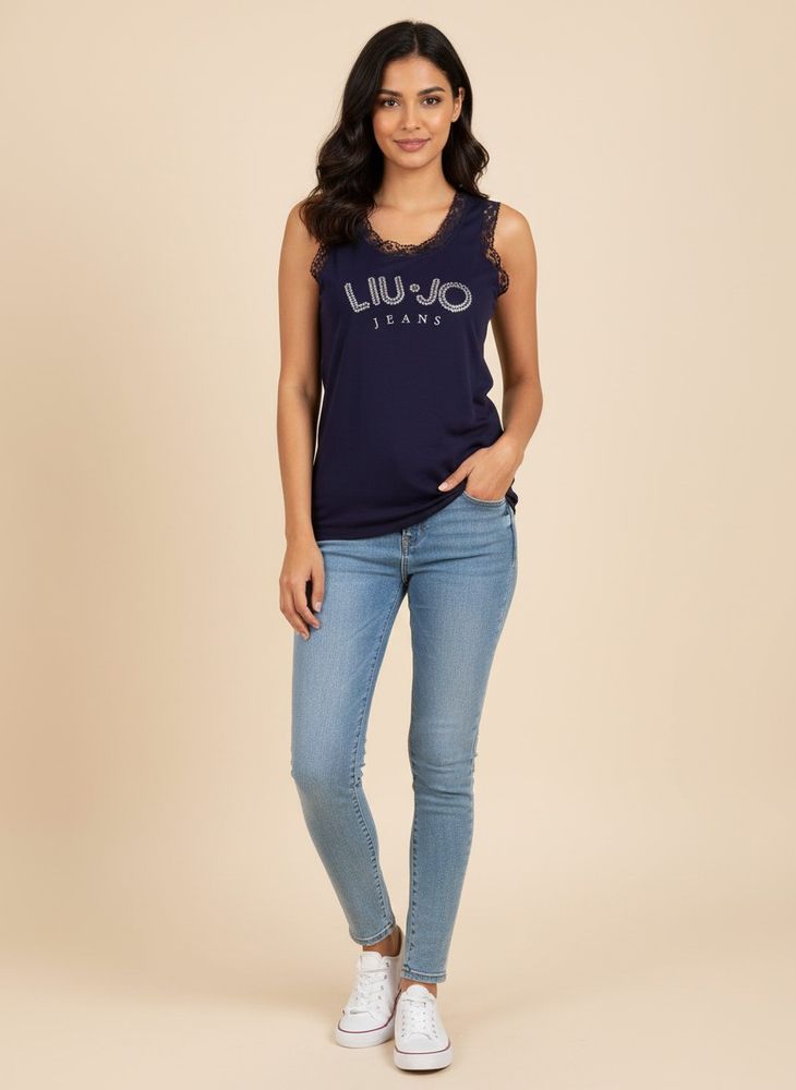 Liu Jo Jeans Navy Tank Top