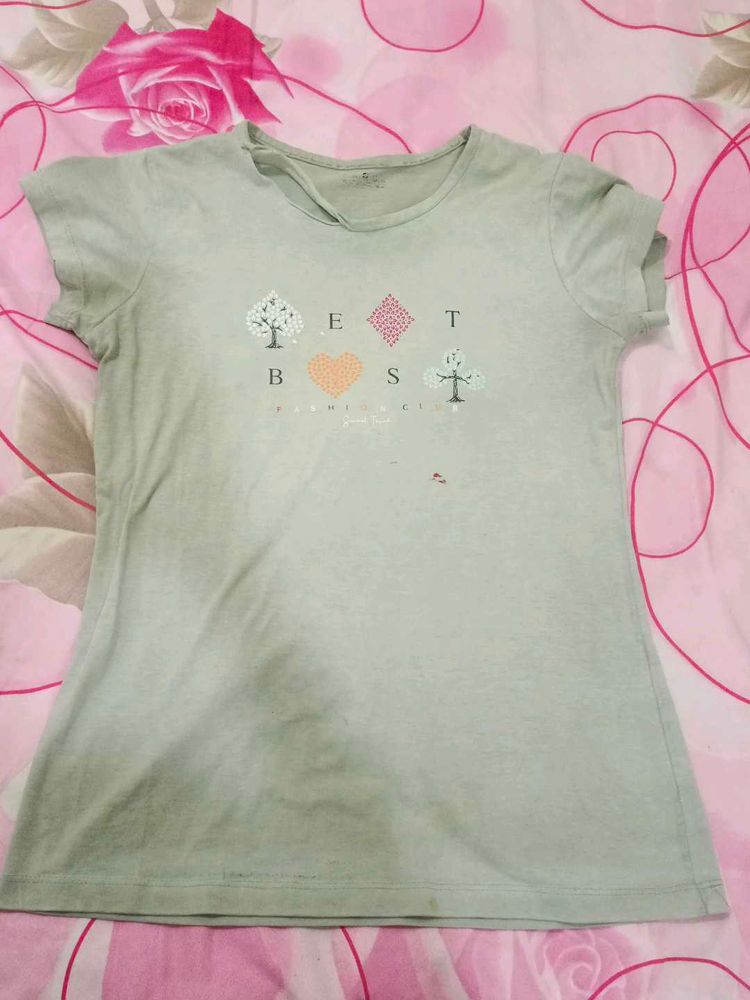 Light Green Graphic T-Shirt