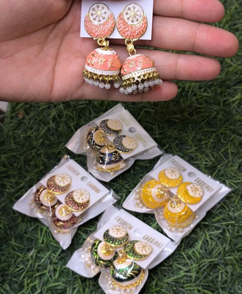 Designer Jhumka Earrings Set