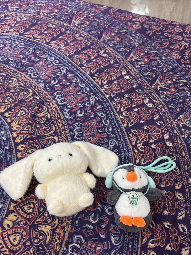 Cute Plush Bunny &amp; Penguin Duo