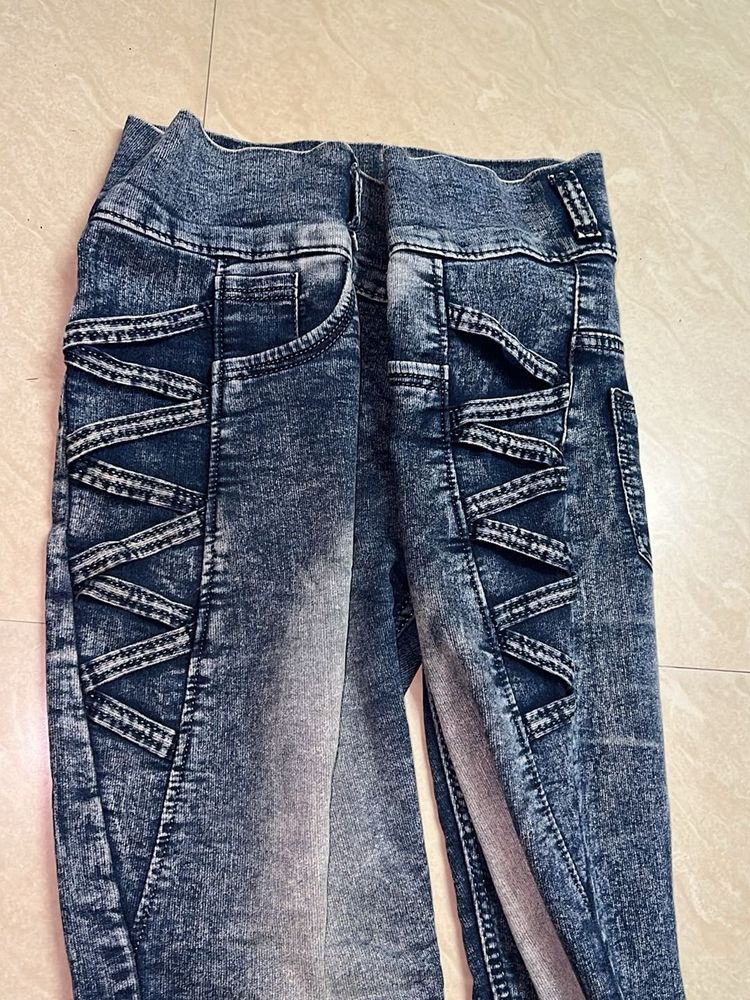 DENIM DUAL SHADE SKINNY JEANS