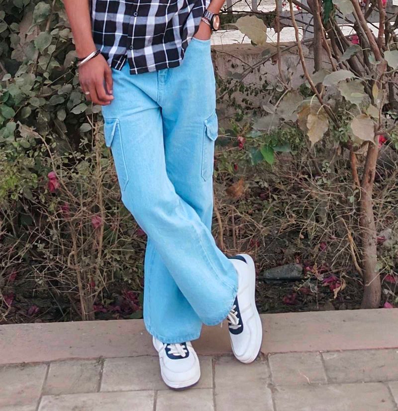 Light Blue Cargo Jeans