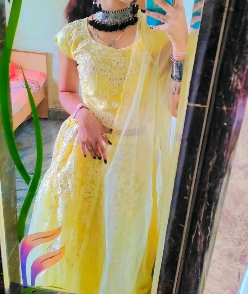 Beautiful Yellow Lehenga Choli