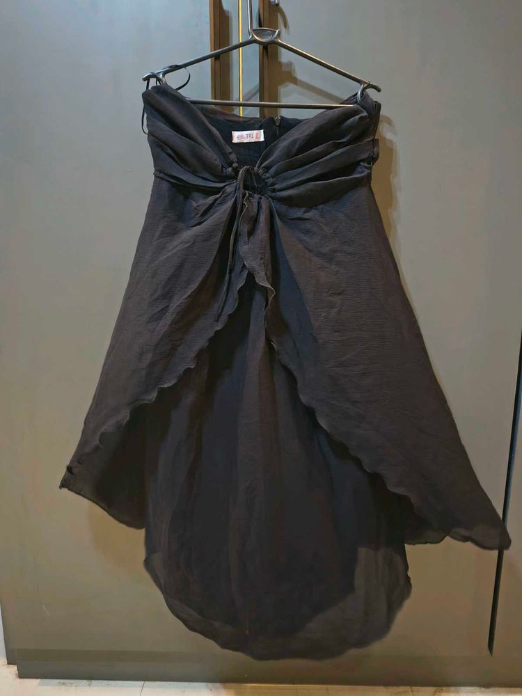 black flared tube dress