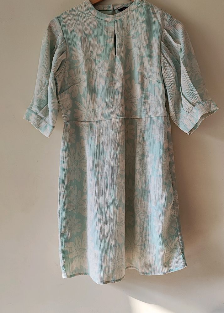 Pastel Blue Printed Dress Size 36
