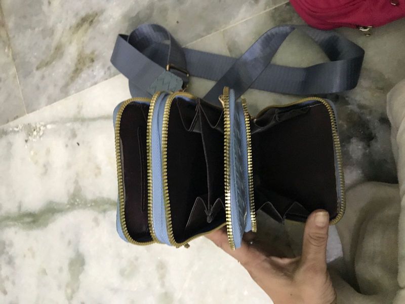 Blue Crossbody Wallet Bag