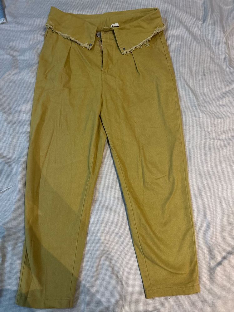 Stylish Yellow Wide-Leg Trousers
