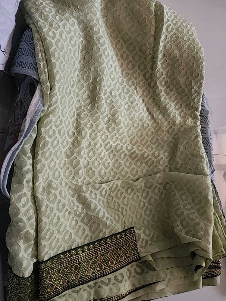 Vintage Green Printed Fabric