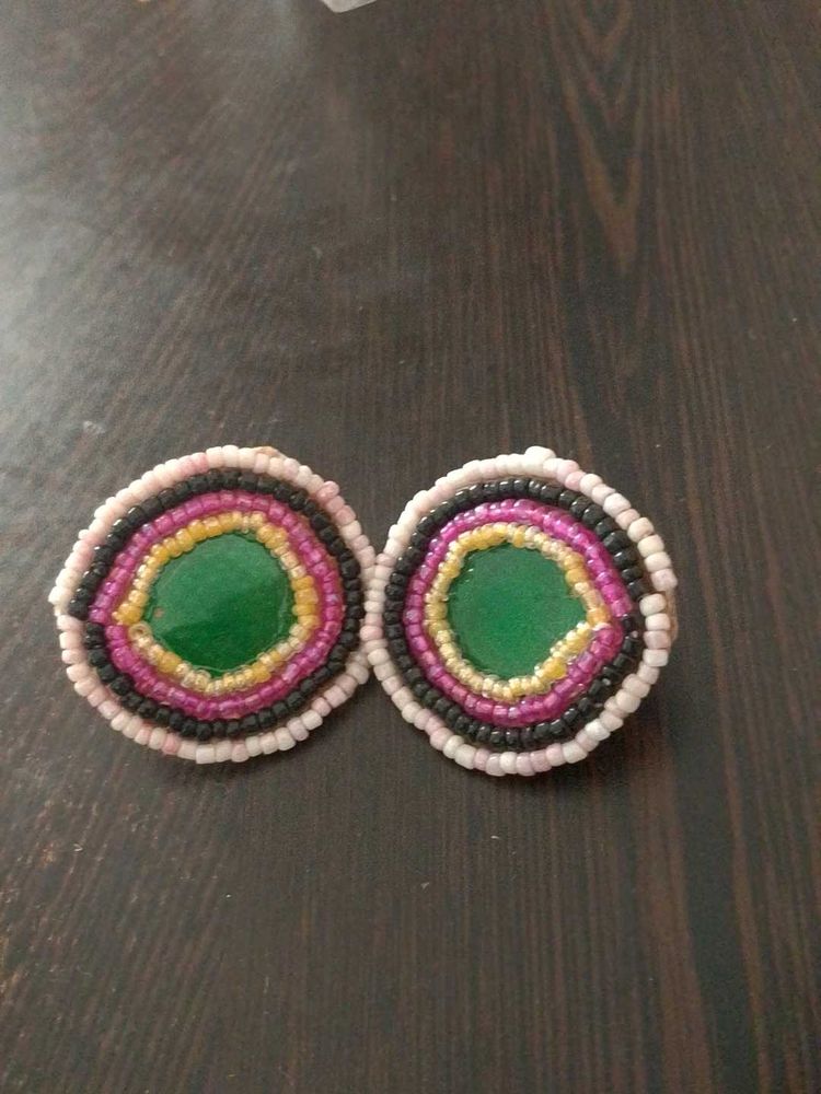 Handmade Beaded Statement Earrings