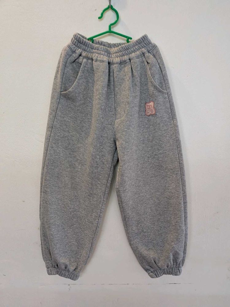 Grey Joggers with Bear Patch