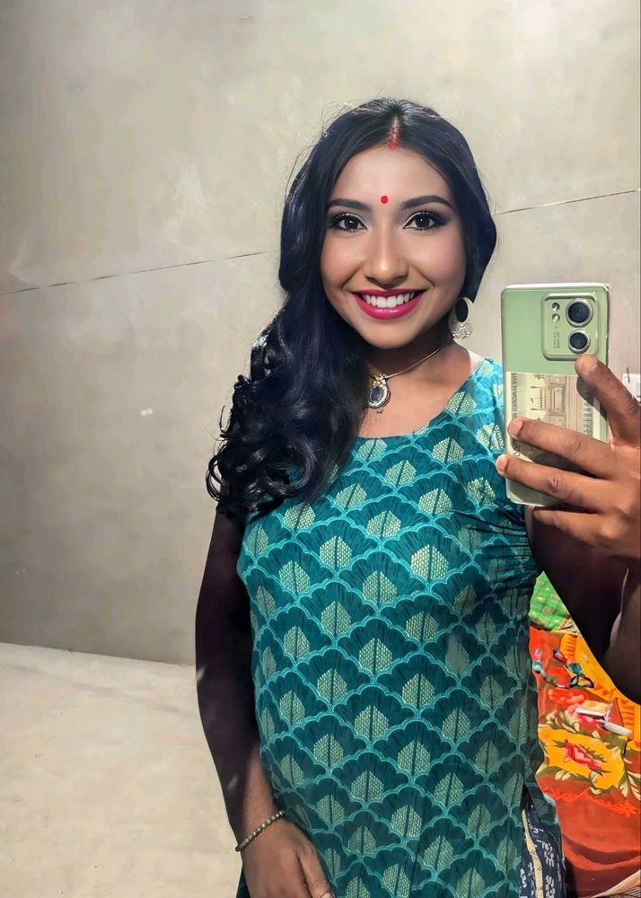 Teal &amp; Gold Leaf Print Kurti With Skirt