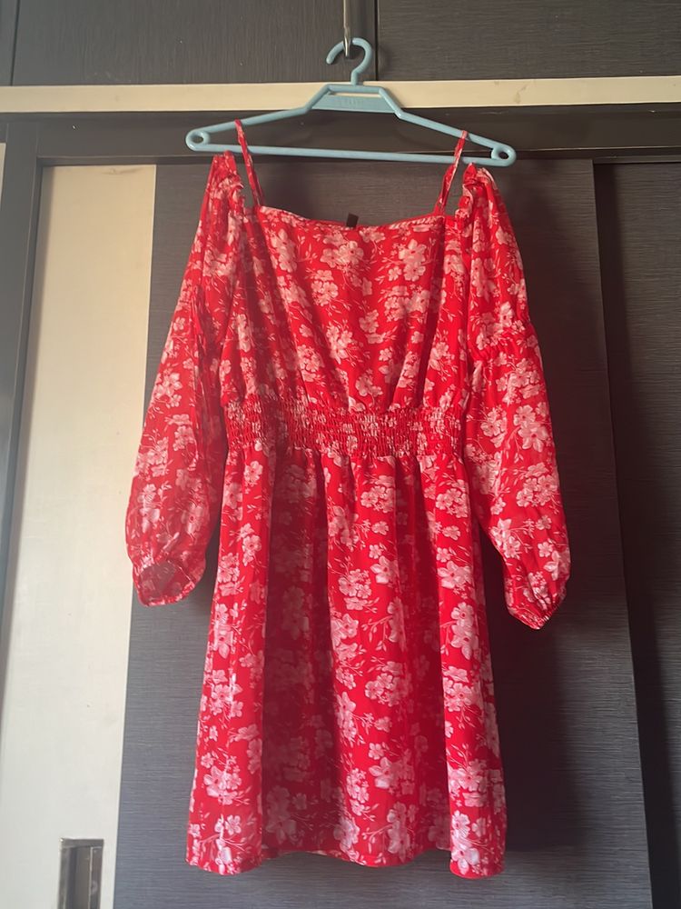H&amp;M Floral Red Dress