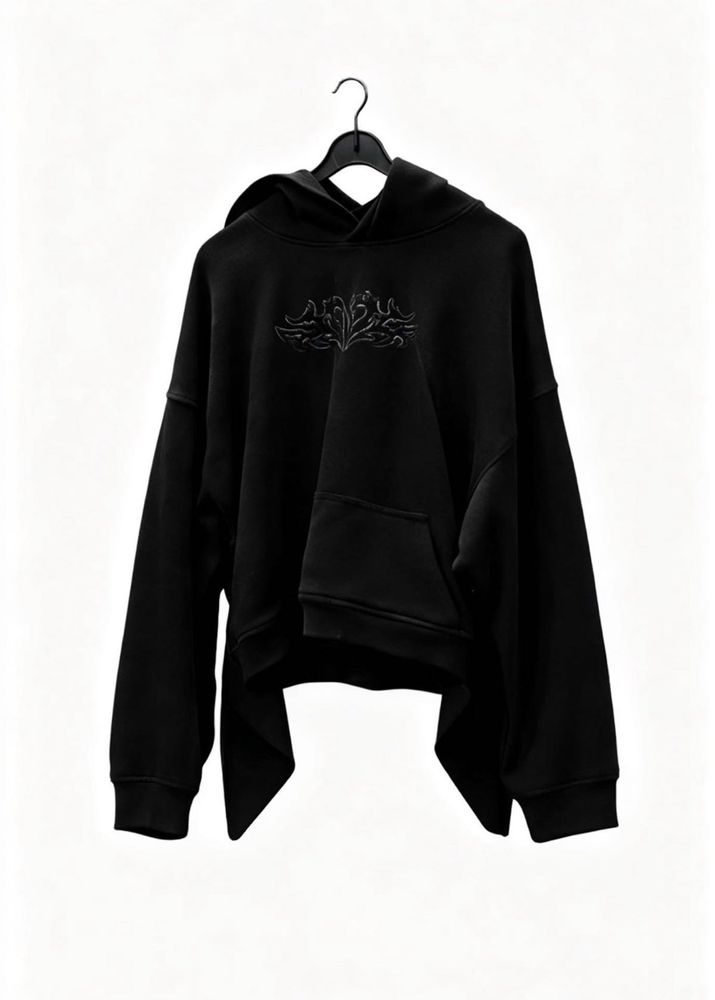 Black Cropped Hoodie