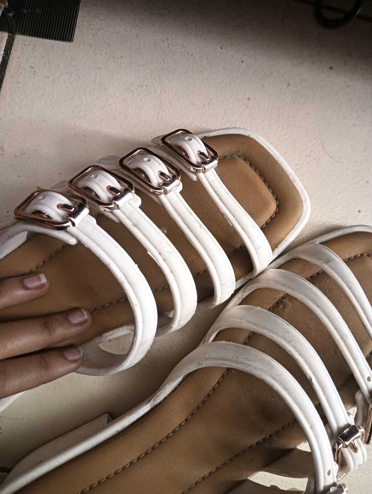 Stylish White Strap Sandals