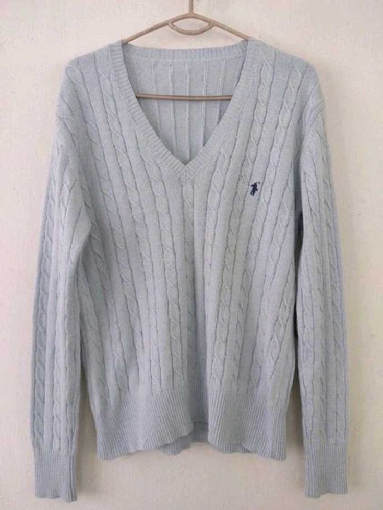 Baby Blue V Neck Jumper
