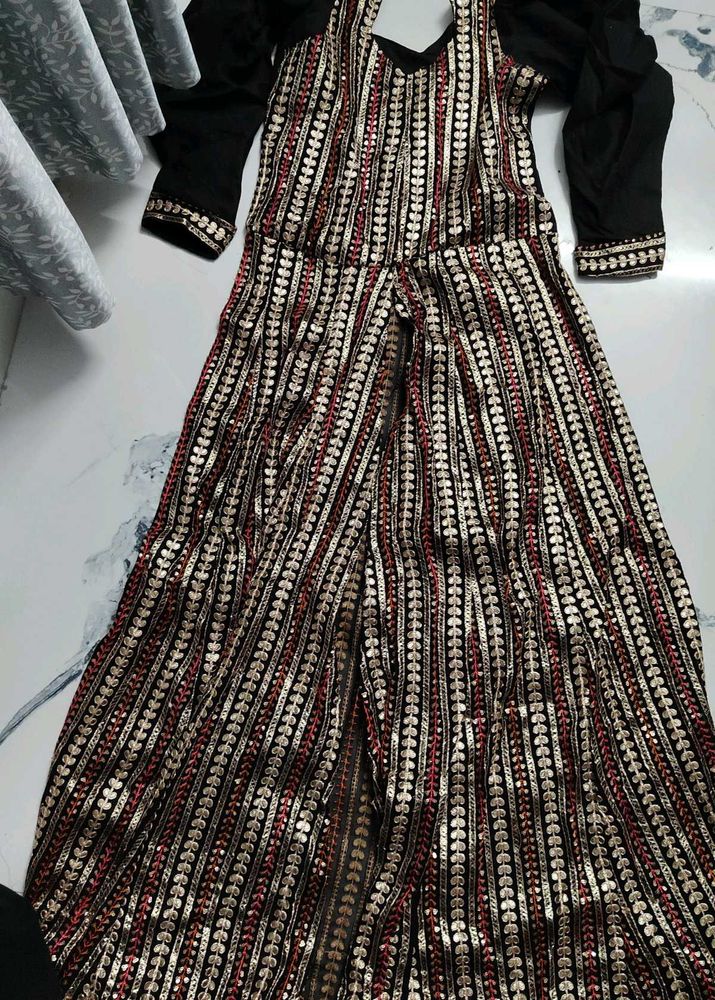 Embellished Black Kurta