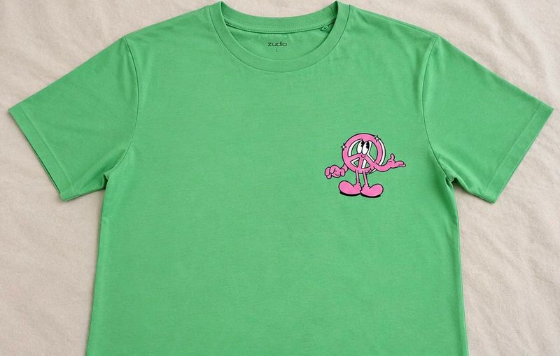 Green Peace Symbol Graphic T-Shirt
