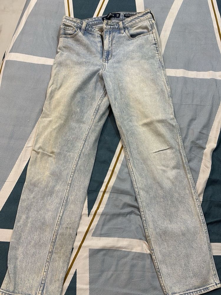 Acid Wash Straight Leg Jeans