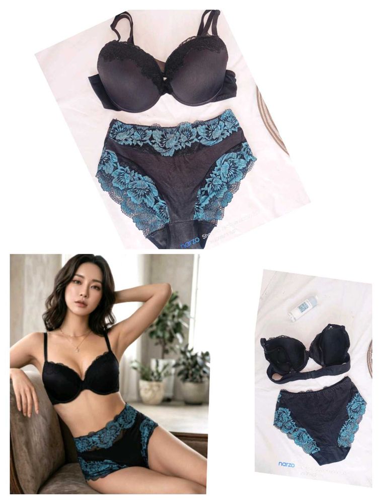 Lace Trim Bra &amp; Panty Set