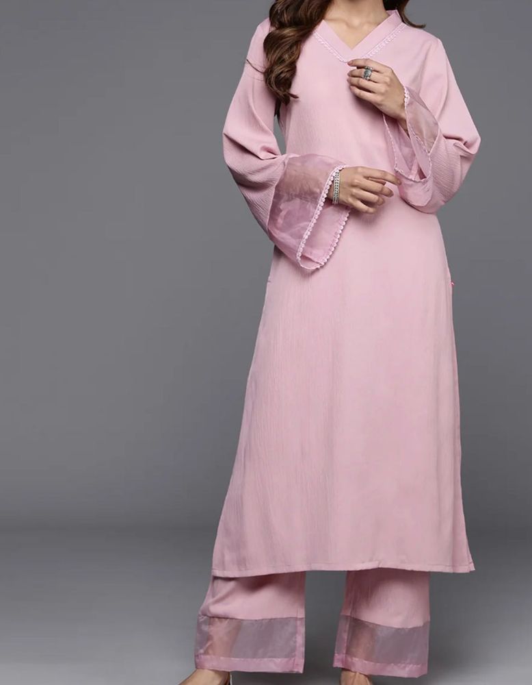 preetiest pink organza kurta plazzo 💗
