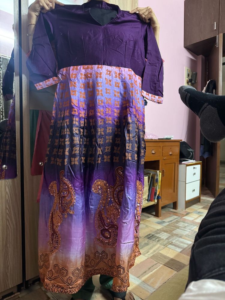Beautiful Purple Printed Kurta