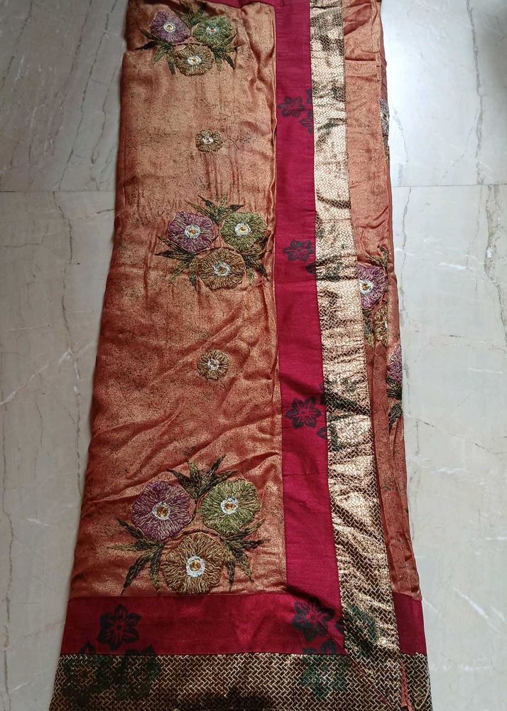 Embroidered Silk Blend Saree