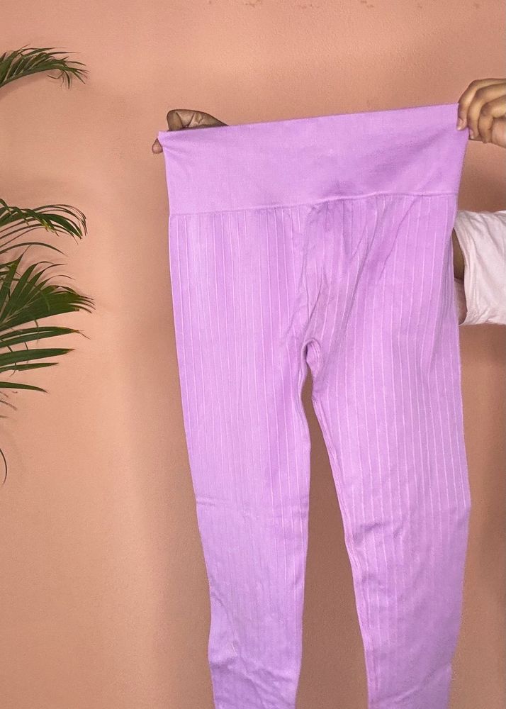 Light Purple Ribbed Leggings