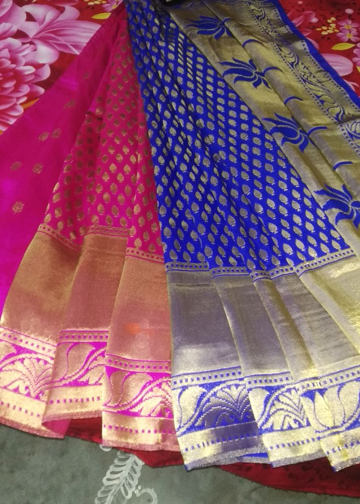 Half&amp; Half Soft Silk Saree
