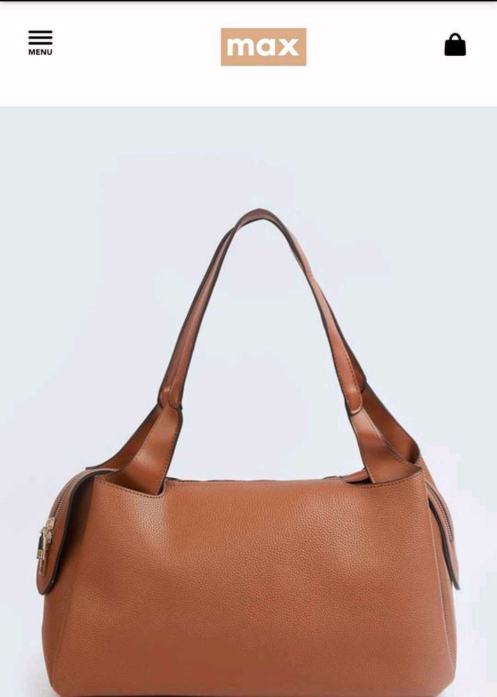 Classic Brown Faux Leather Tote Bag