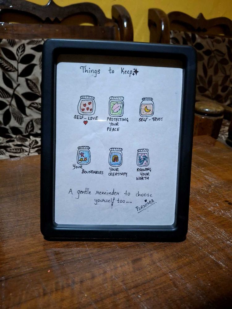 Hand-drawn "Things to Keep" Framed Art