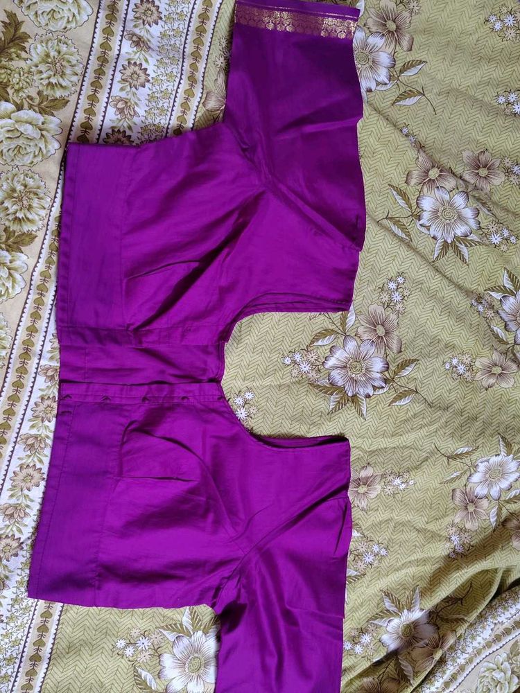 38 size Vibrant Purple Silk Blouse