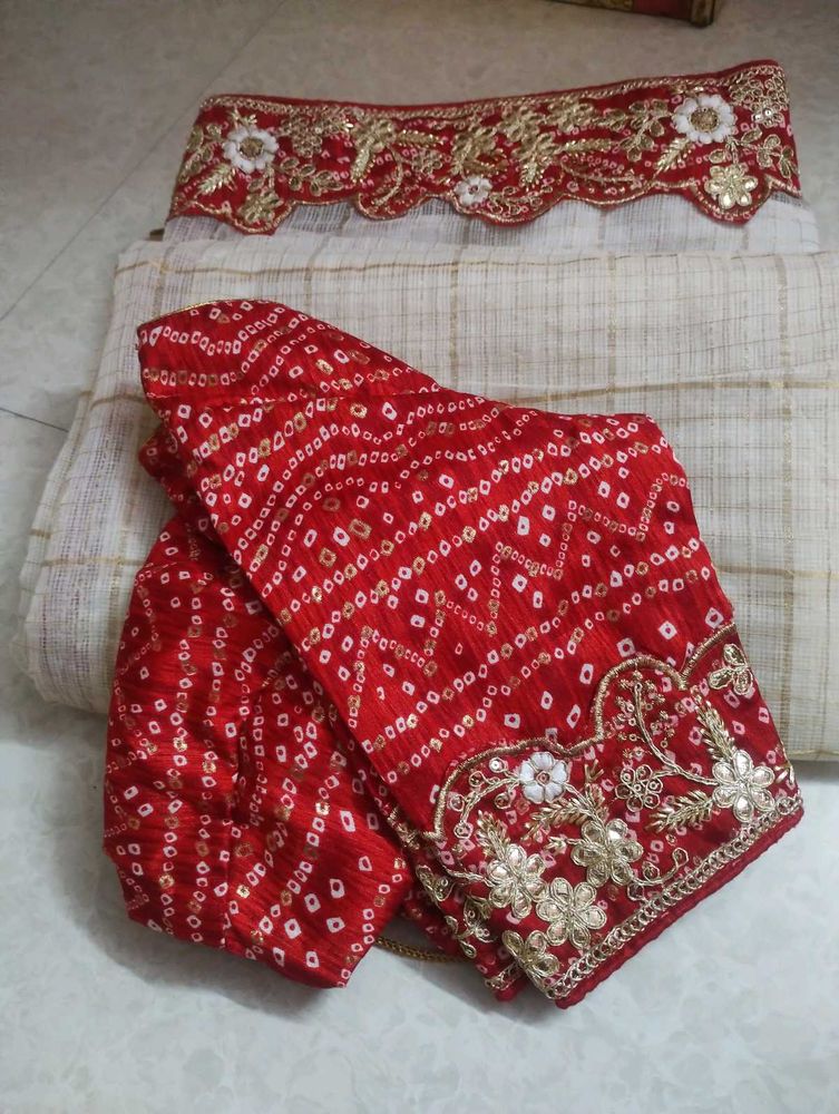 bandhni design saree