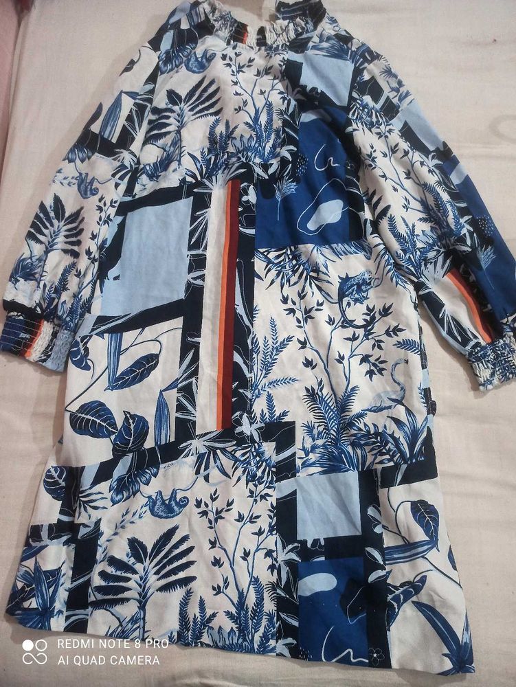 Boho Tropical Print Tiered Dress