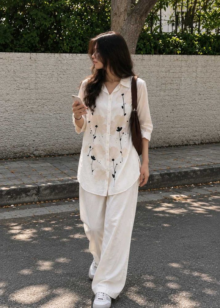 Indo-Western Floral Co-ord Set- L size