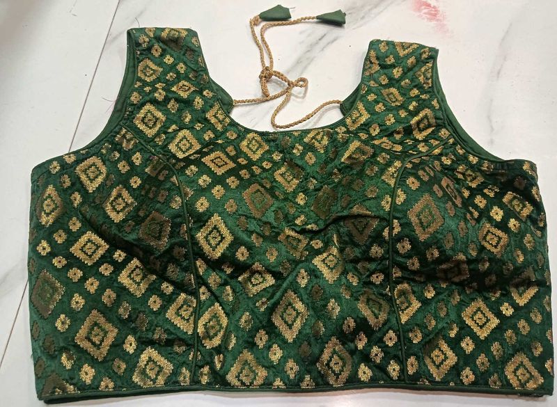 NEW Emerald Green Brocade Blouse