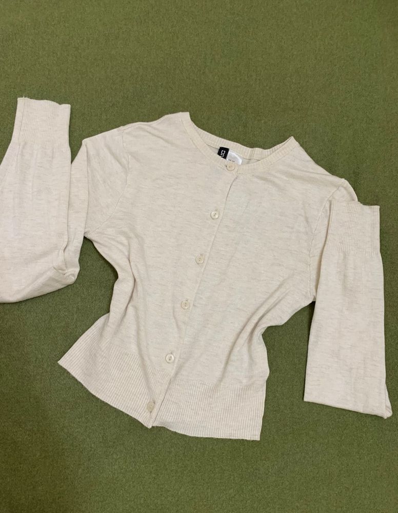 Cream Button-Up Cardigan