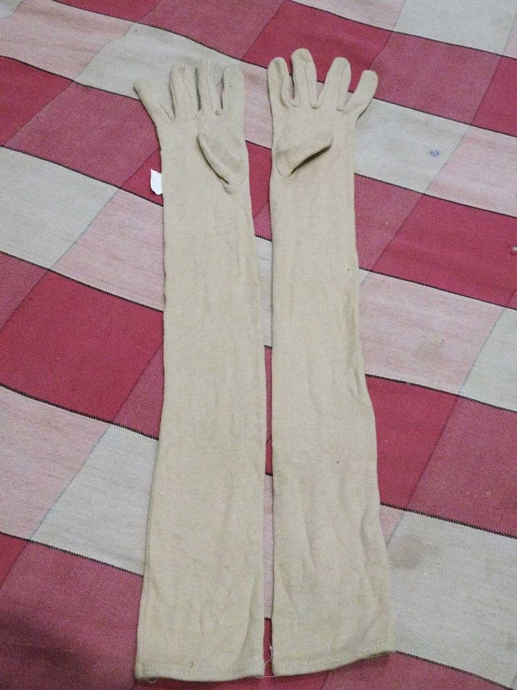 Long Cream Opera Gloves