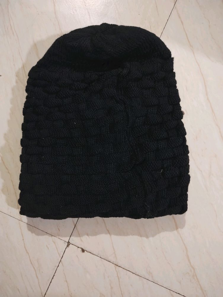 Unisex Black Beanie Cap