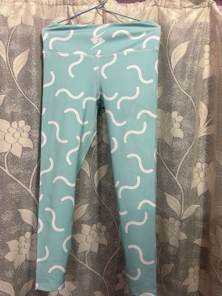 Aqua Blue Graphic Leggings