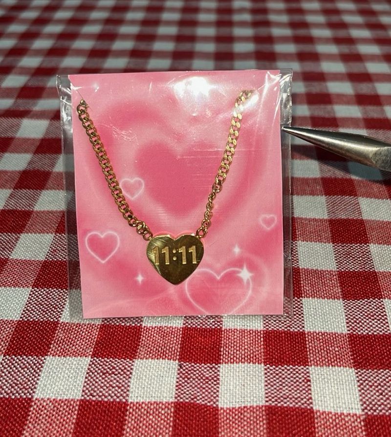 11:11 Heart Charm Necklace