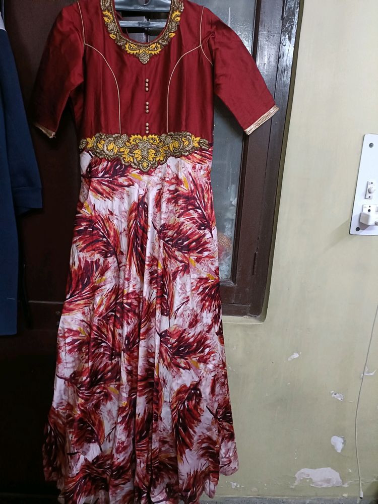 Designer Party Wear Flared Gown For Women In Xl