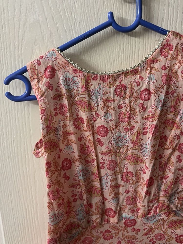Pretty Pink Floral Dress/Kurta