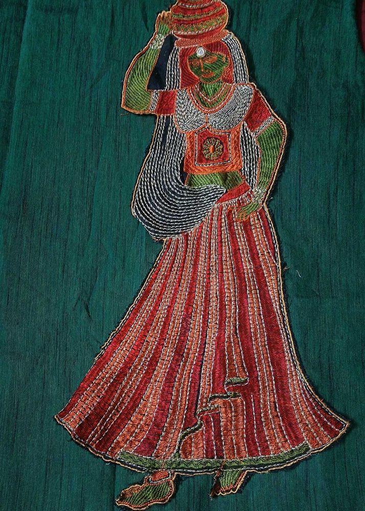 Embroidered Woman Figure Applique