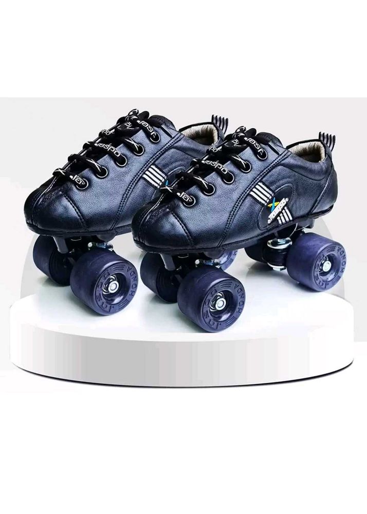Black Leather Roller Skates For Men &amp; Women