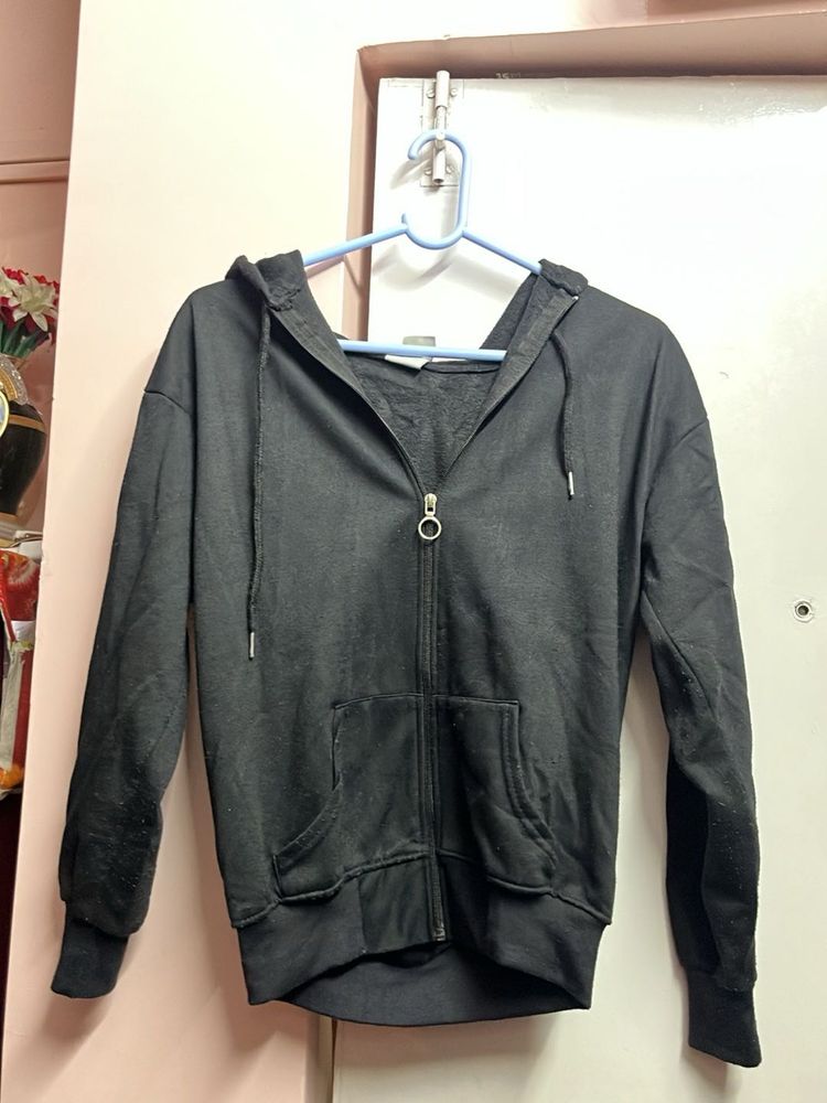 Black Zip-Up Hoodie