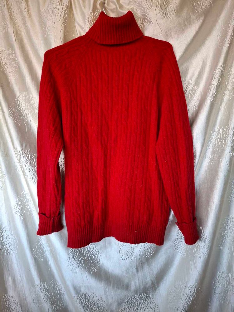 Classic Red Turtleneck Sweater