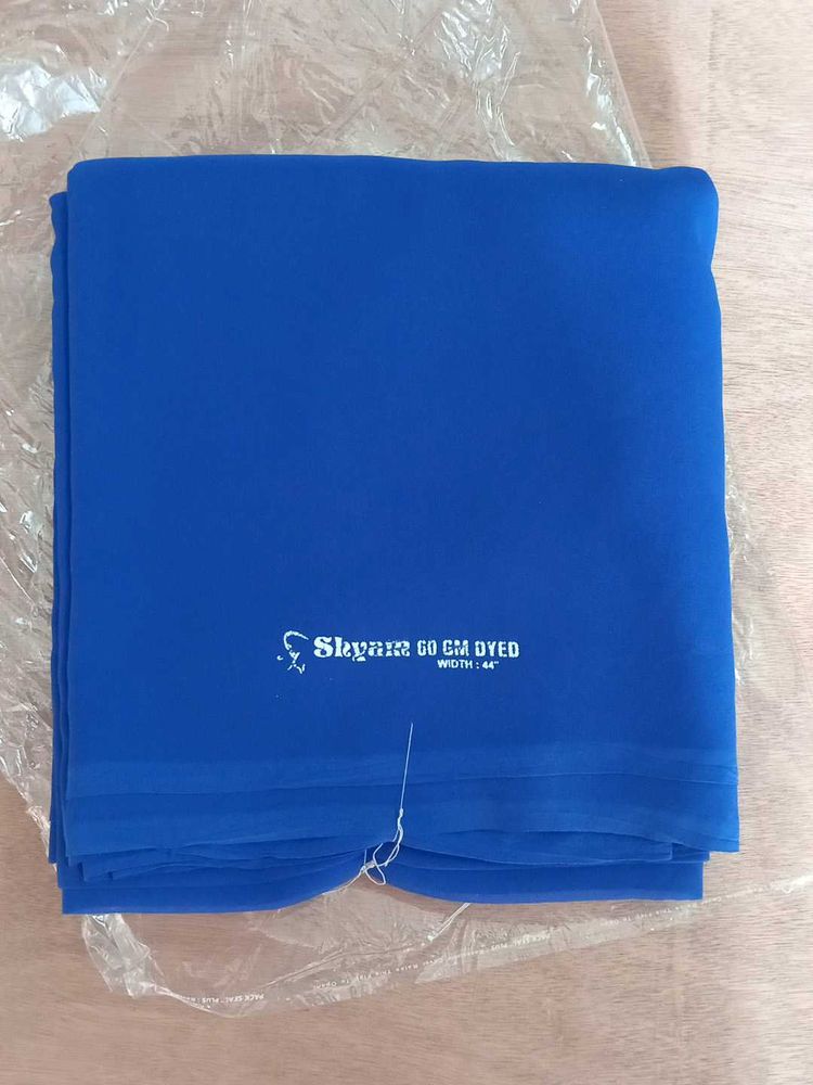 Vibrant Blue georgette saree