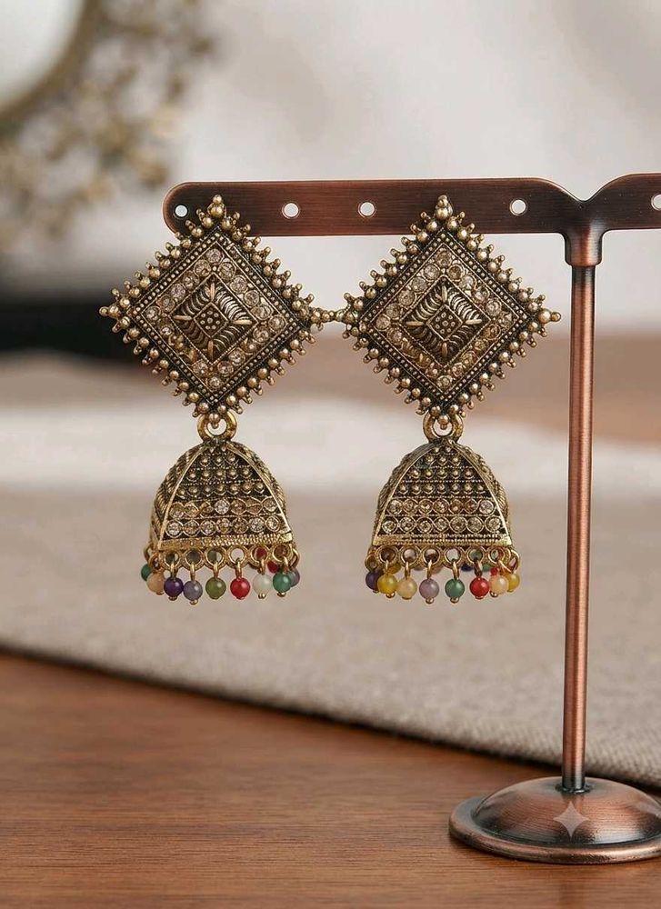 Meenakari Ethnic Jhumka Earrings