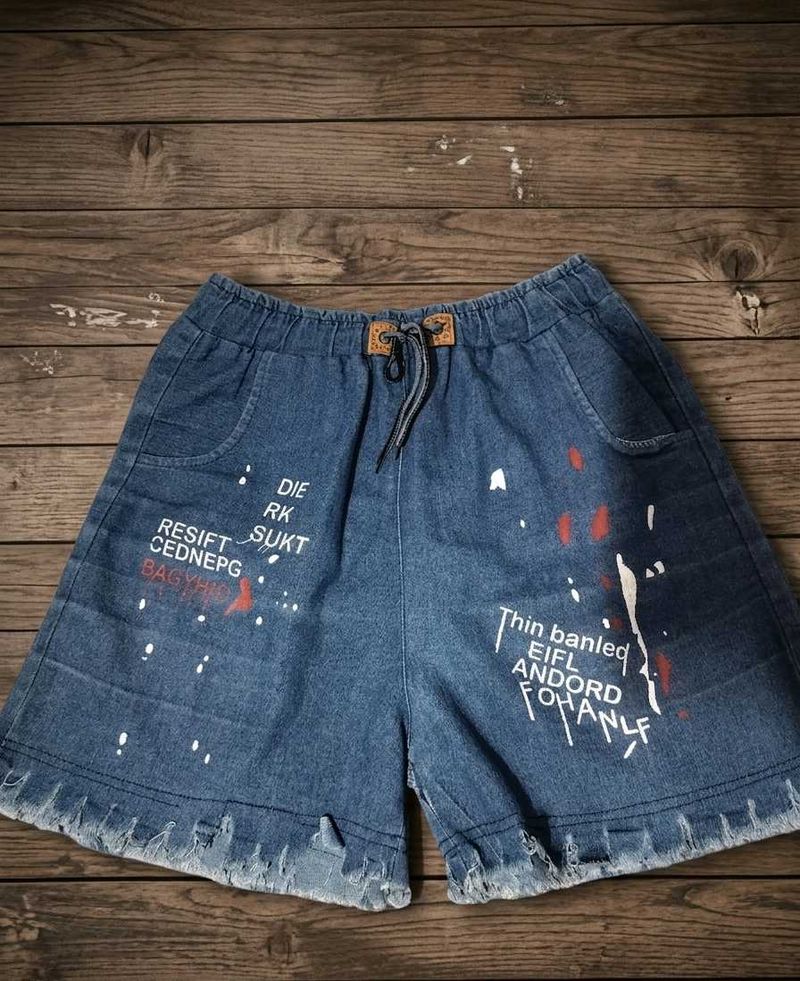 Distressed Denim Shorts