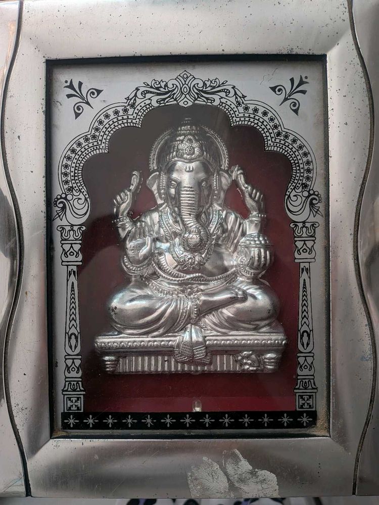 Silver Plated Ganesha Idol Frame